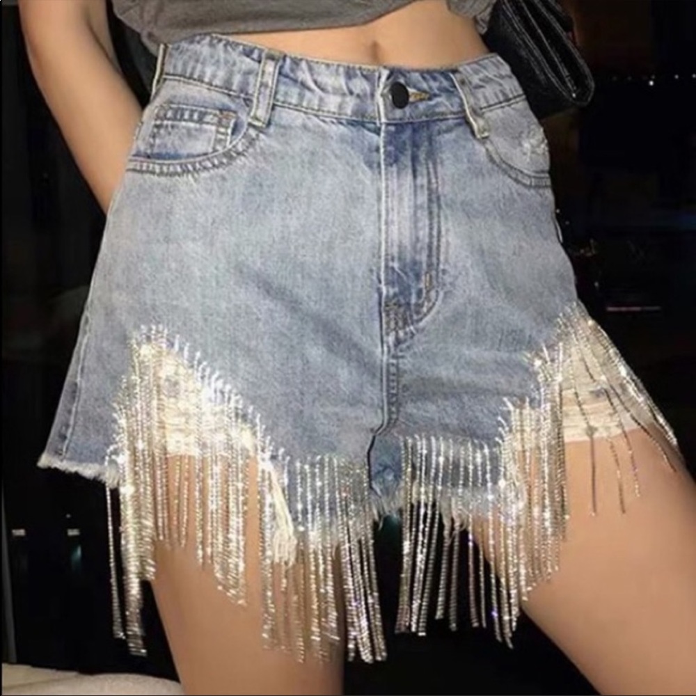 BNWT La Ros bling denim shorts small BNWT NEW